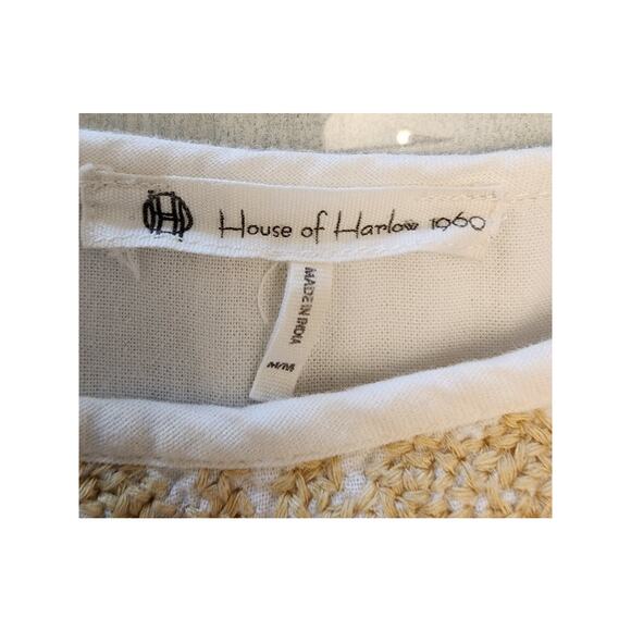 House of Harlow 1960 White Mini Dress Embroidered SZ Medium Summer - Picture 6 of 11